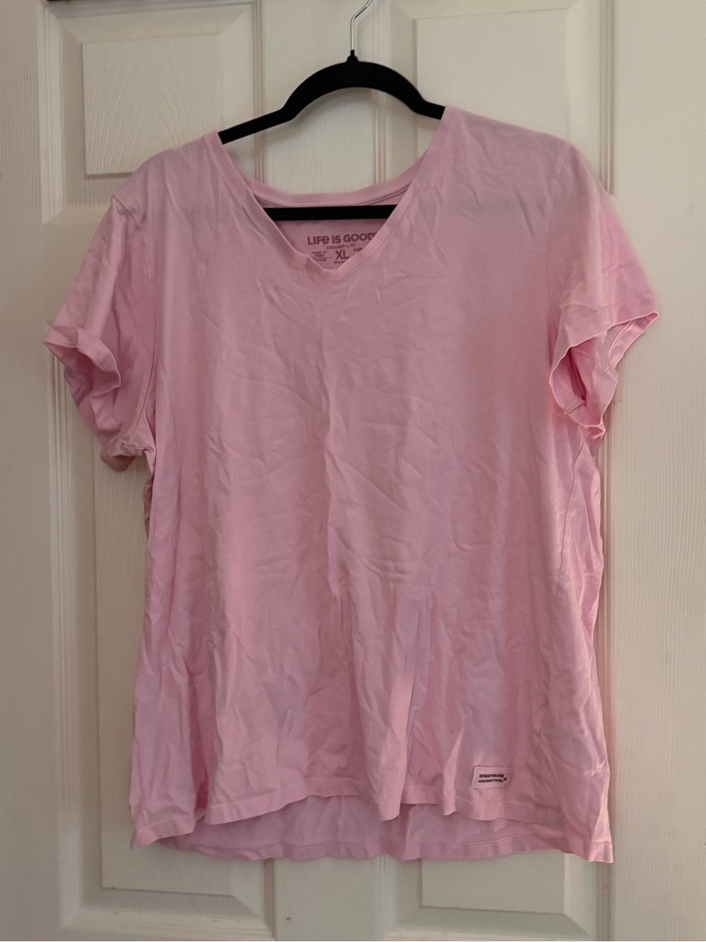 Life Is Good Crusher V-Neck Tee Pink XL
